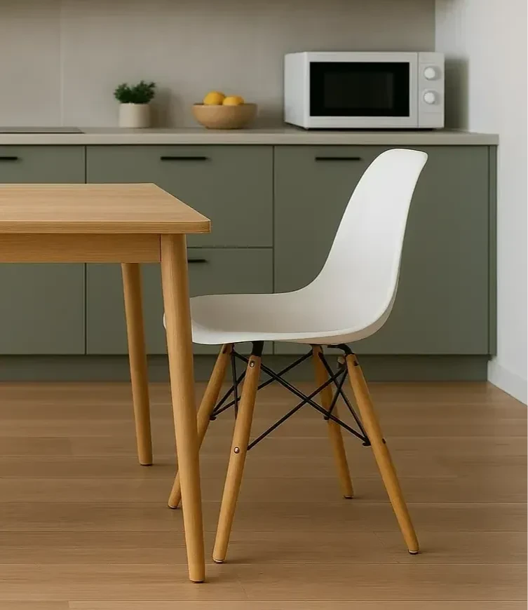 Witte eetkamer kuipstoel