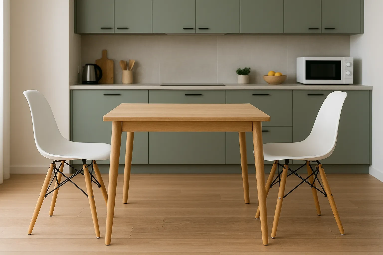 Witte eetkamer kuipstoel