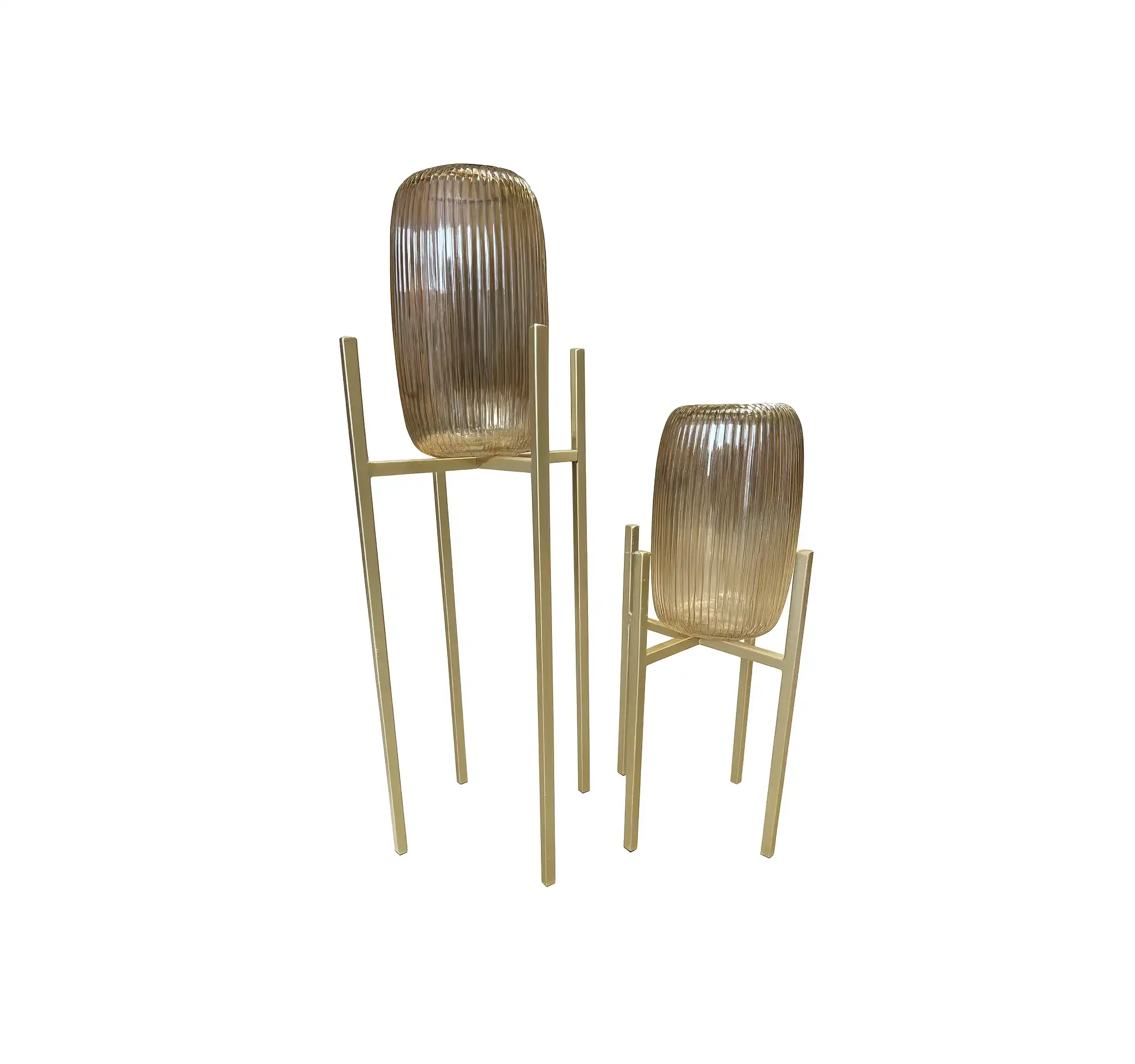 Gouden plantenstandaard (2 stuks, groot en klein)