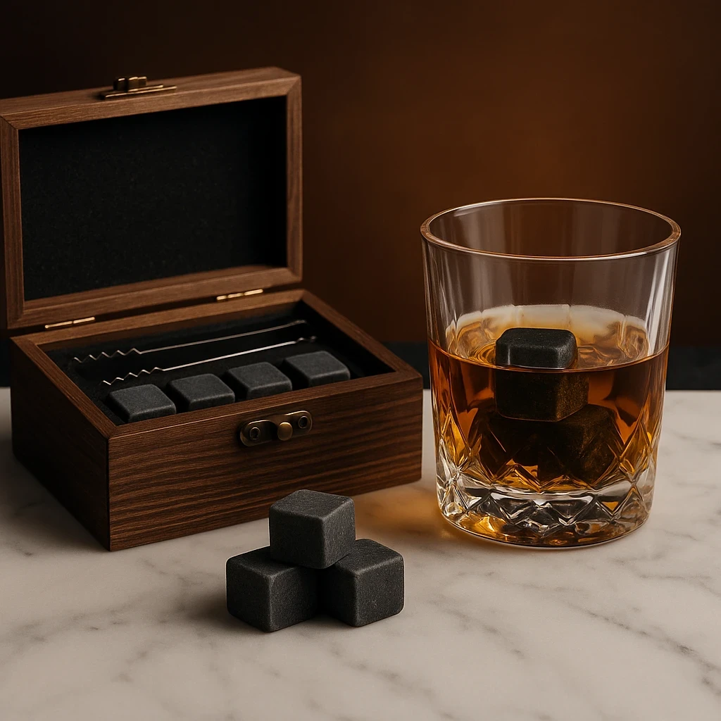 Luxe whiskeyset met glazen & stones