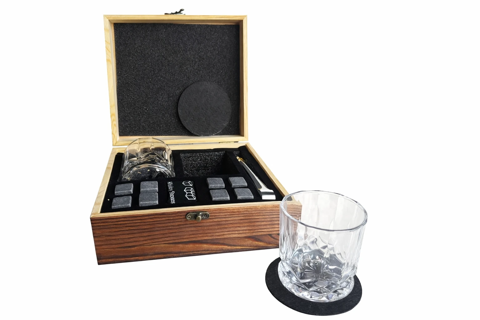 Luxe whiskeyset met glazen & stones